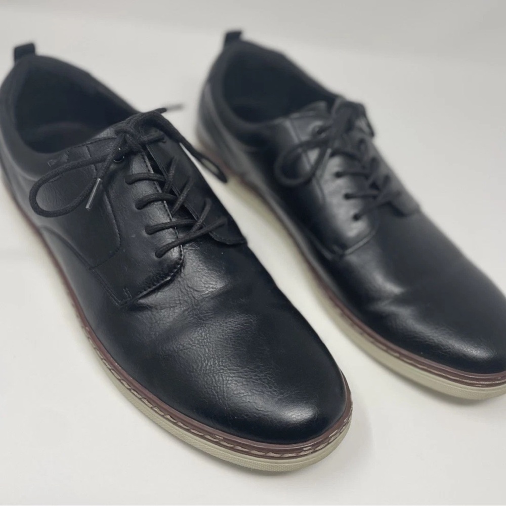 Alfani Men’s Black Leather Lace Up Shoes Casual Dress Comfort Sole Size 13M